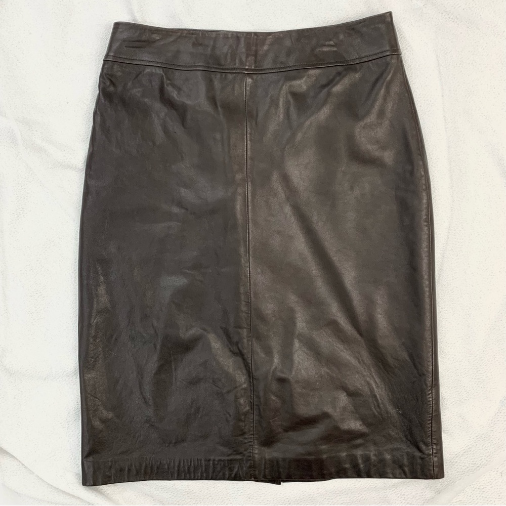 Classiques Entier Brown Leather Skirt Size 8
